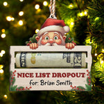 Nice List Dropout - Personalized Wooden Ornament