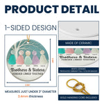 2D Sea Glass Effect Printed Family, Siblings, Mom Dad & Daughters Sons - Personalized Ceramic Ornament