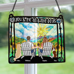 New Version You, Me & The Dogs - Personalized Window Hanging Suncatcher Ornament