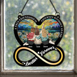 A True Friendship Is A Journey - Personalized Window Hanging Suncatcher Ornament