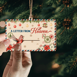 A Letter From Heaven Memorial Gifts - Personalized Wooden Slider Photo Ornament