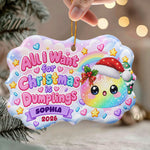All_I_Want_For_Christmas_Is_Cute_Dumplings_Gift_For_Squishy_Hunter_Personalized_Ornament_3