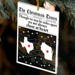 Always Close At Heart Long Distance Relationship Custom State To State - Personalized Acrylic Ornament