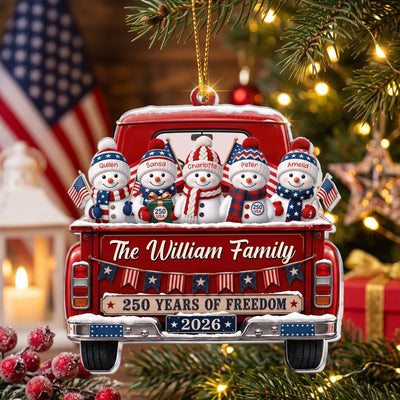 America 250th Anniversary Christmas Gifts For Mom, Dad, Family - Personalized Ornament