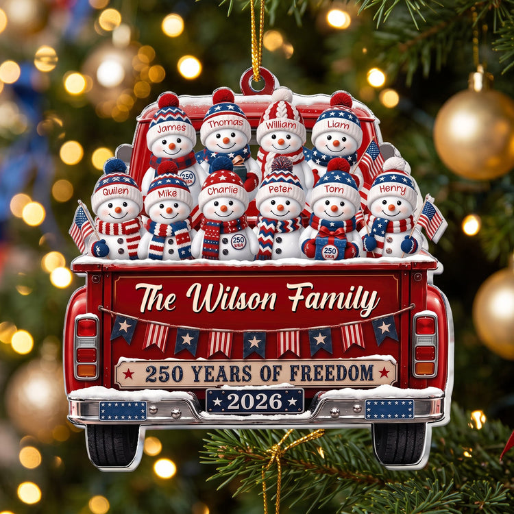America_250Th_Anniversary_Christmas_Gifts_For_Mom_Dad_Family_Personalized_Ornament_1