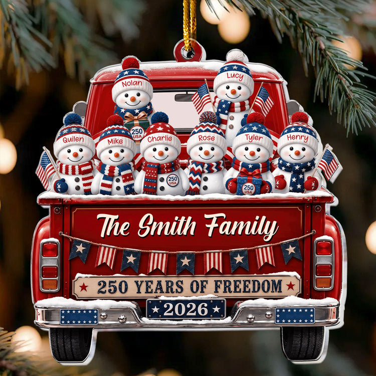 America_250Th_Anniversary_Christmas_Gifts_For_Mom_Dad_Family_Personalized_Ornament_3
