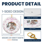 Baby First Christmas Toile De Jouy - Personalized Ceramic Photo Ornament