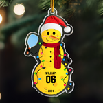 Sport Snowman - Gifts For Basketball, Baseball Players, Boy, Team - Personalized Acrylic Ornament