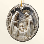Birth Of Jesus - Personalized Ceramic Ornament