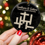 Brothers & Sisters Forever Linked Together New Version - Personalized Ceramic Ornament