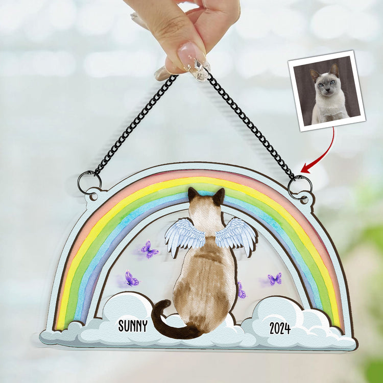 Cat-Sits-At-The-Rainbow-Bridge-Personalized-Window-Hanging-Suncatcher-Ornament_2