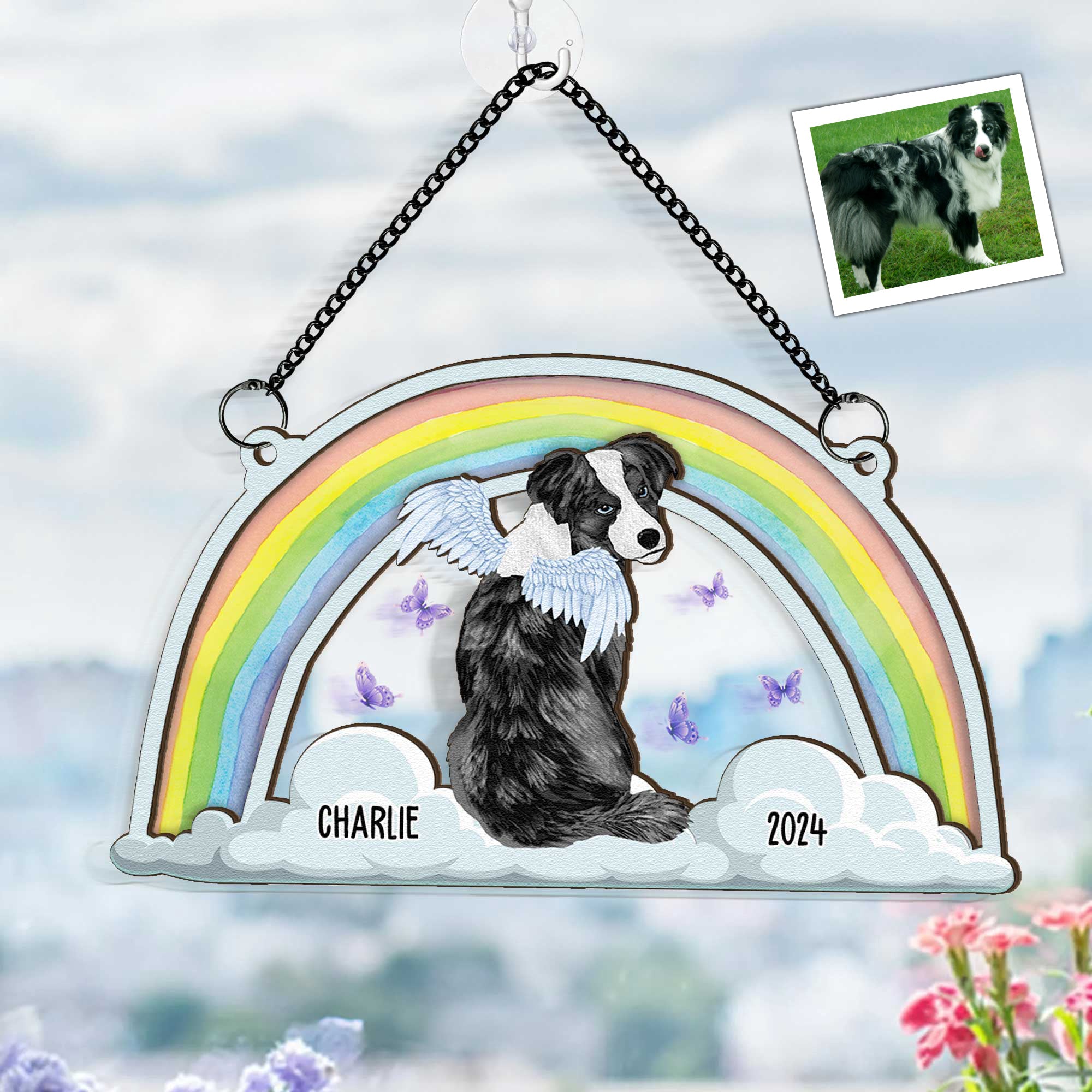 Cat-Sits-At-The-Rainbow-Bridge-Personalized-Window-Hanging-Suncatcher-Ornament_4