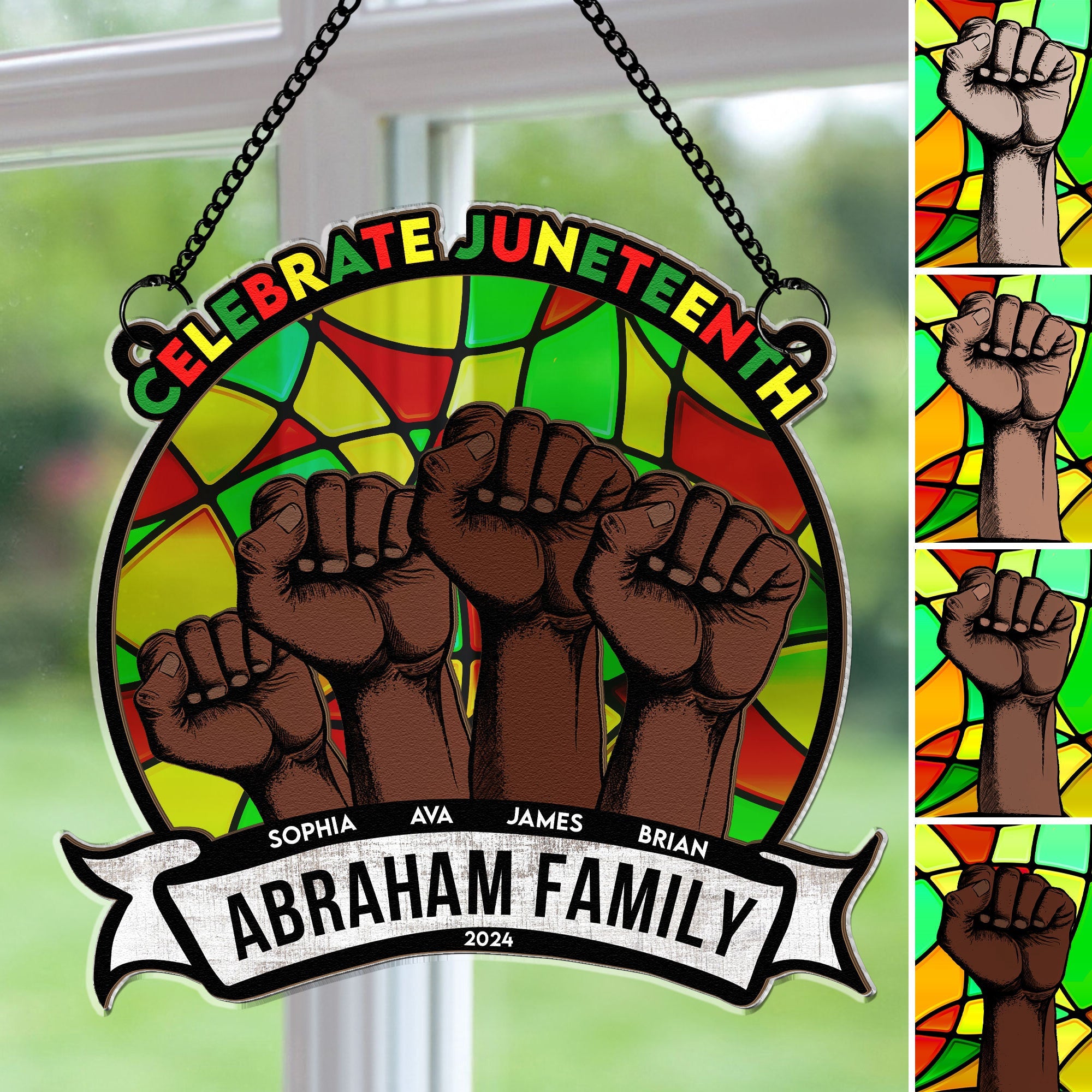 Celebrate-Juneteenth-Personalized-Window-Hanging-Suncatcher-Ornament_1