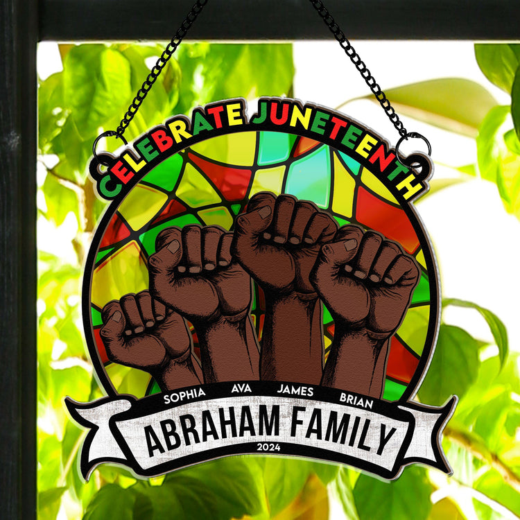 Celebrate-Juneteenth-Personalized-Window-Hanging-Suncatcher-Ornament_3