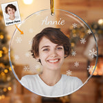 Christmas Photo - Personalized Babys Photo First Christmas Ornament