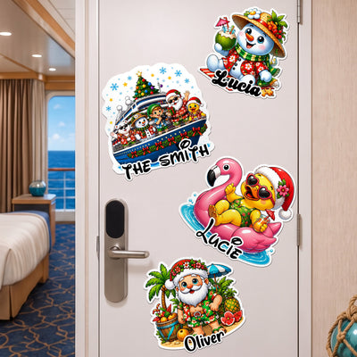 Christmas In July Trip Cruise Door Stateroom Decor - Xmas Santa In Summer - Personalized Magnet