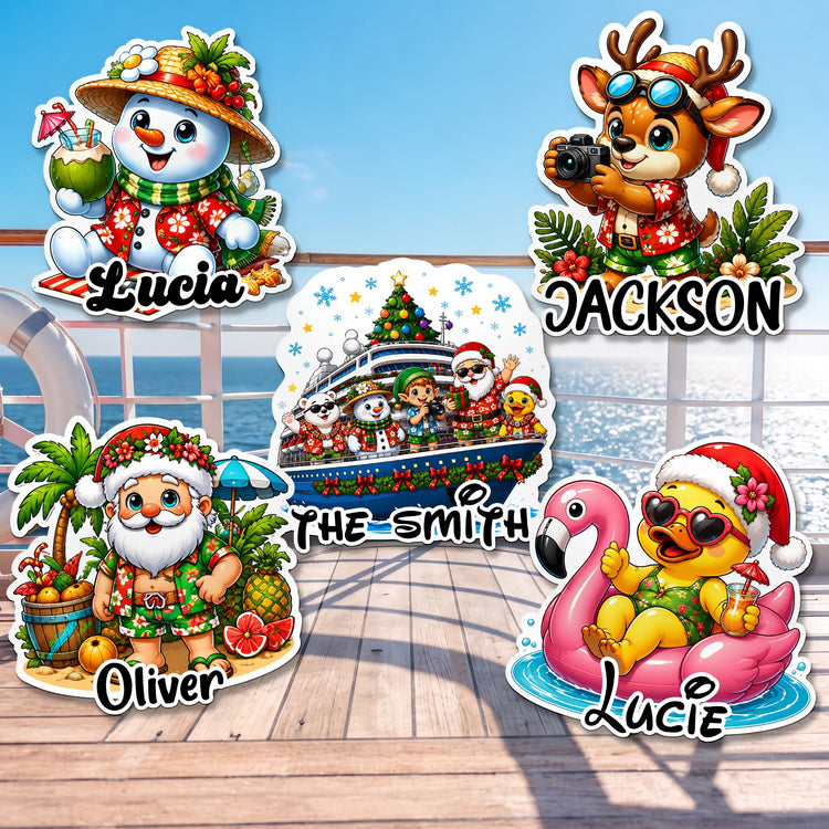 Christmas_In_July_Trip_Cruise_Door_Stateroom_Decor_Xmas_Santa_In_Summer_Personalized_Magnet_2