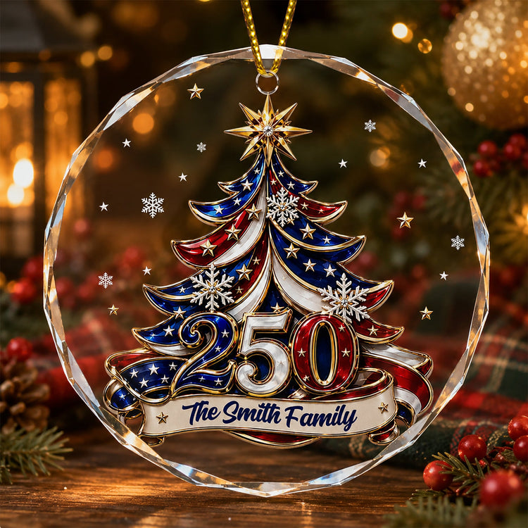 Christmas_Tree_250_Years_Of_Freedom_Usa_Personalized_Ornament_1