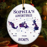 Country List Travel - Personalized Ceramic Ornament