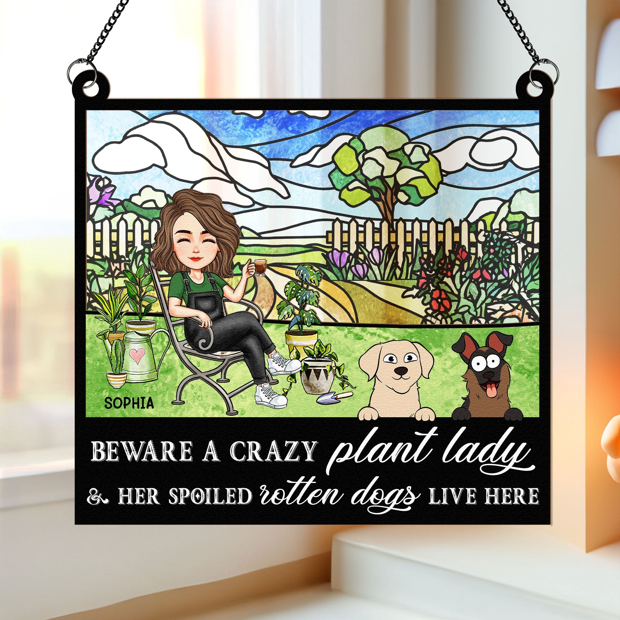 Crazy-Plant-Lady-_-Her-Dogs-Personalized-Window-Hanging-Suncatcher-Ornament_1