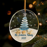 Custom Name With Sea Glass Family Tree Christmas - Personalized Acrylic Ornament