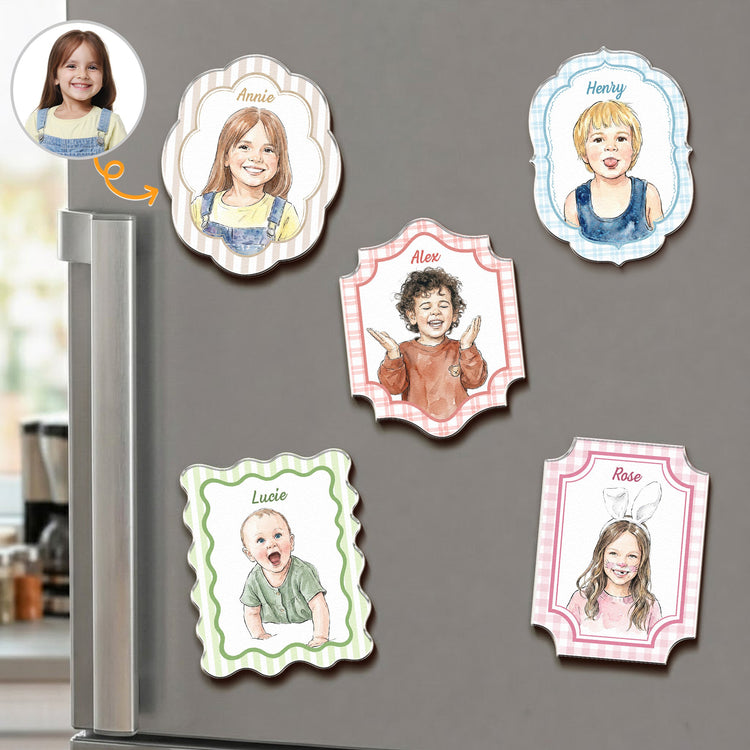 Custom_Kid_Photo_Watercolor_Gifts_For_Son_Daughter_Grandkids_Personalized_Magnet_1