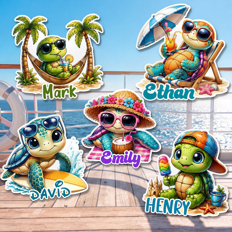 Cute-Turtle-Cruise-Door-Signs-Stateroom-Decor-Cruising-Family-Vacation-Personalized-Magnet-2