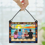 Dad-_-Children-Sitting-On-The-Beach-Personalized-Window-Hanging-Suncatcher-Ornament_2