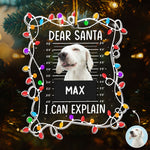 Dear Santa I Can Explain - Personalized Acrylic Photo Ornament