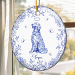 Dog Memorial Toile De Jouy Vintage Style Gift - Personalized Ceramic Ornament