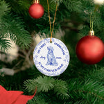 Dog's 1st Christmas, Cat's First Christmas, Toile De Jouy - Personalized Ceramic Ornament