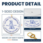Dog's 1st Christmas, Cat's First Christmas, Toile De Jouy - Personalized Ceramic Ornament