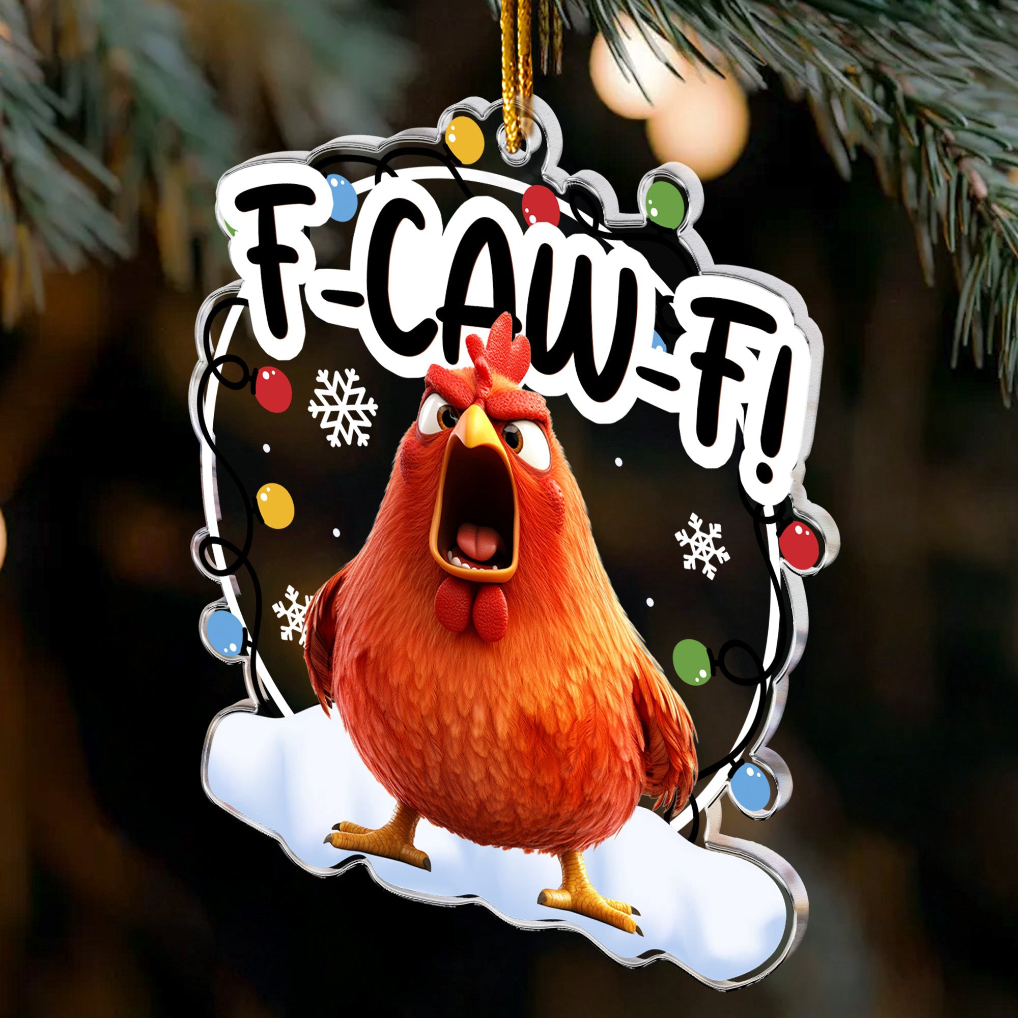 F-Caw-F Funny Ornament Exchange Gifts Silly Bulk Gift For Coworkers - Personalized Acrylic Ornament