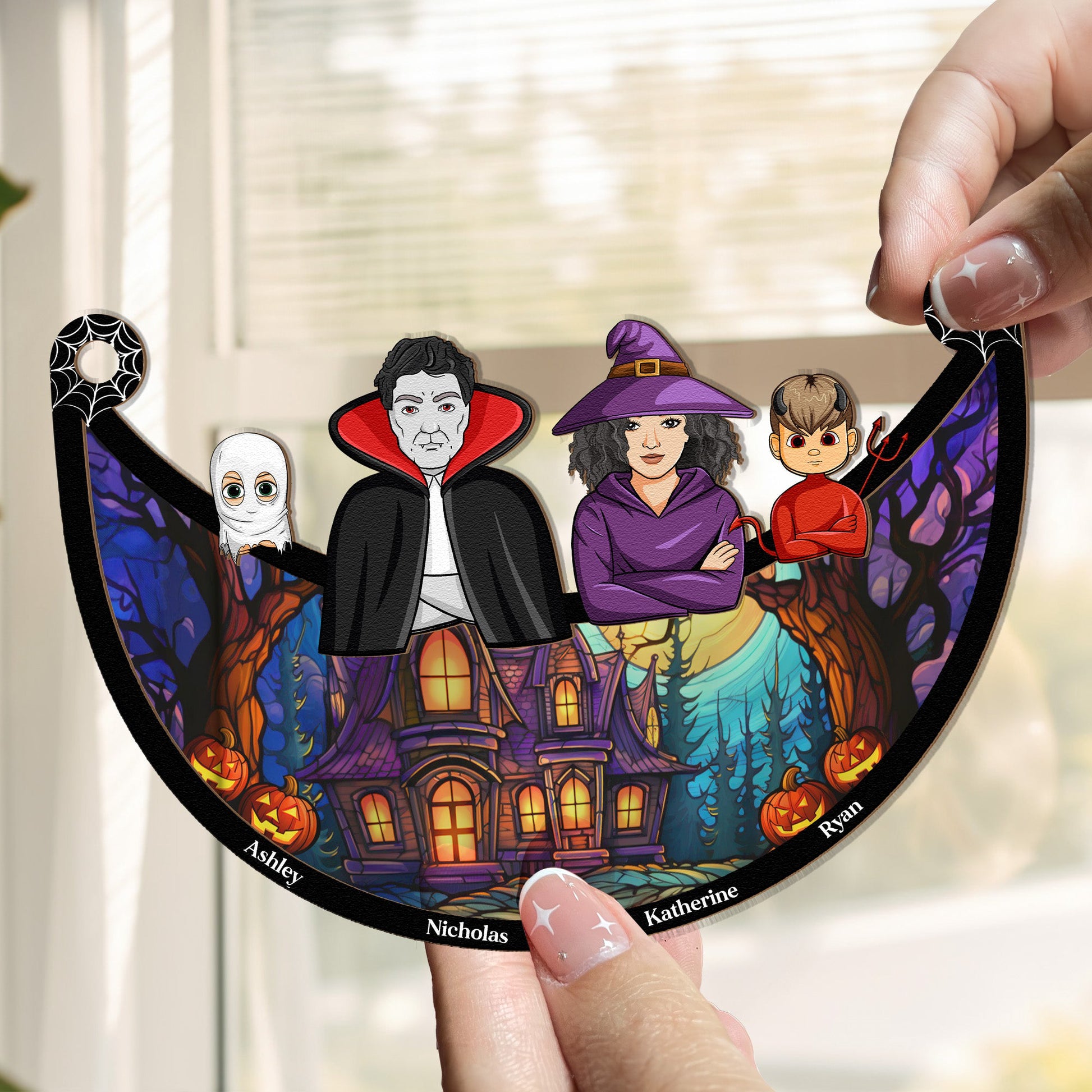 Family-Decoration-Halloween-Personalized-Window-Hanging-Suncatcher-Ornament3