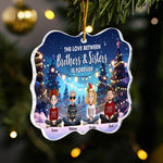 Family Never Apart In Heart Cartoon New Version - Personalized Acrylic Ornament