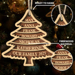 Family Tree 2025 - Personalized Wooden Ornament