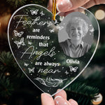Feathers Are Reminders Angels Are Always Near - Personalized Acrylic Photo Ornament