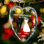First Christmas As Married Couples - Personalized Glass Ornament