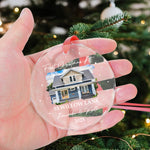 First Christmas At New Home - Personalized Glass Photo Ornament