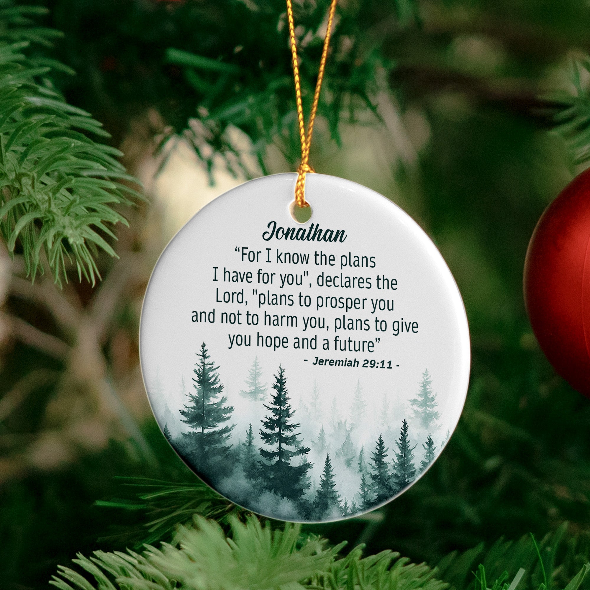 For I Know The Plans I Have For You - Personalized Ceramic Ornament
