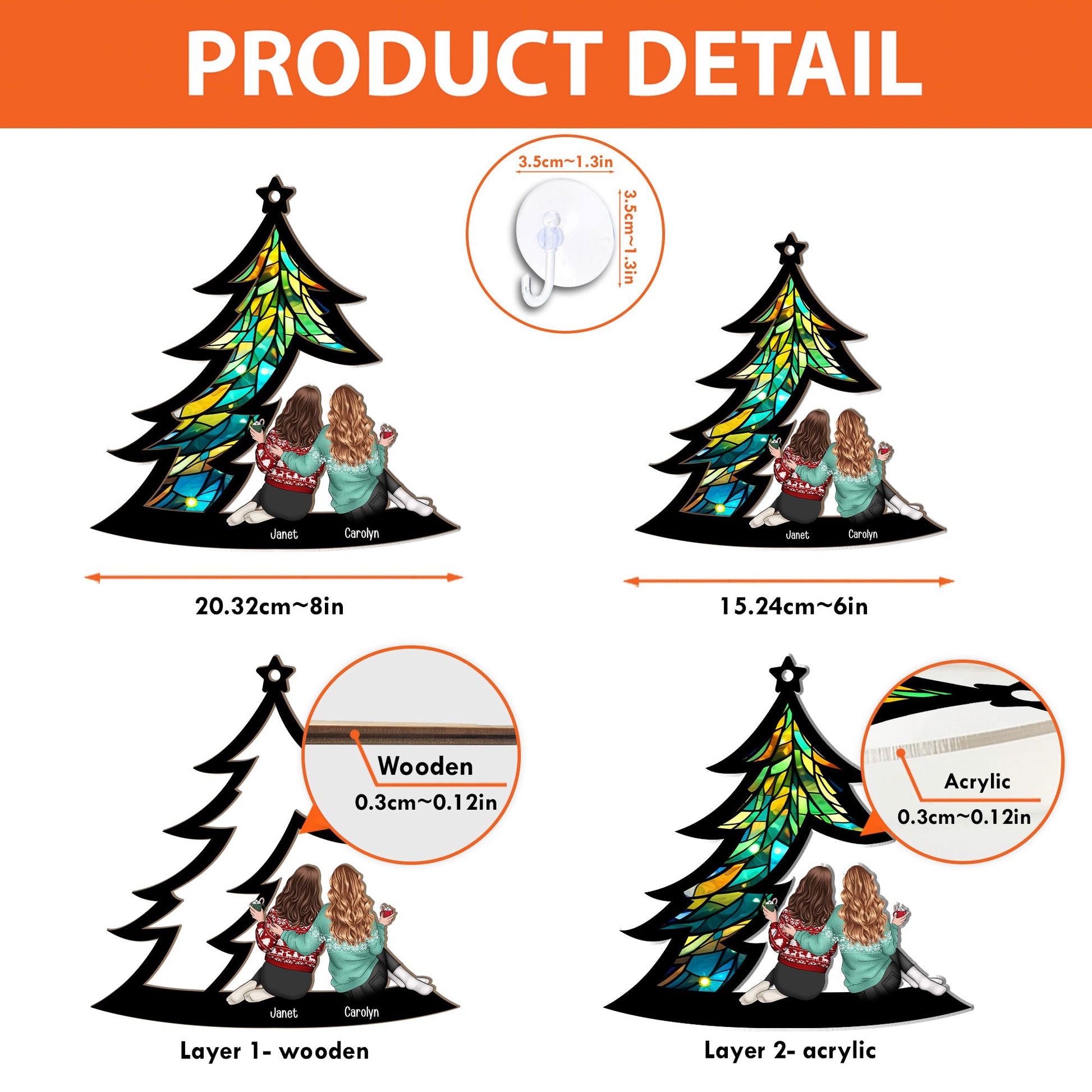 Friends-Sitting-Under-Christmas-Tree-Personalized-Window-Hanging-Suncatcher-Ornament_6