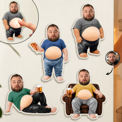Funny Upload Face Gift For Dad Bod, Husband, Boss, Coworkers - Personalized Fridge Magnet
