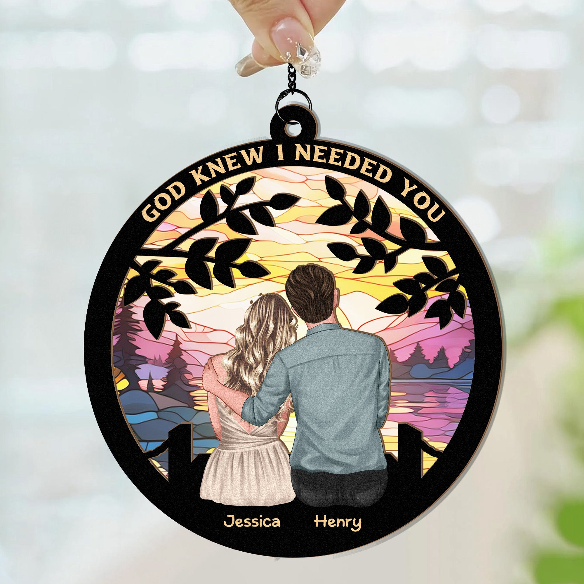 God-Knew-I-Needed-You-Personalized-Window-Hanging-Suncatcher-Ornament-3