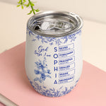 God-Says-I-Am-Name-Letter-In-Bible-Birth-Flower-Toile-De-Jouy-Style-Personalized-Wine-Tumbler_4