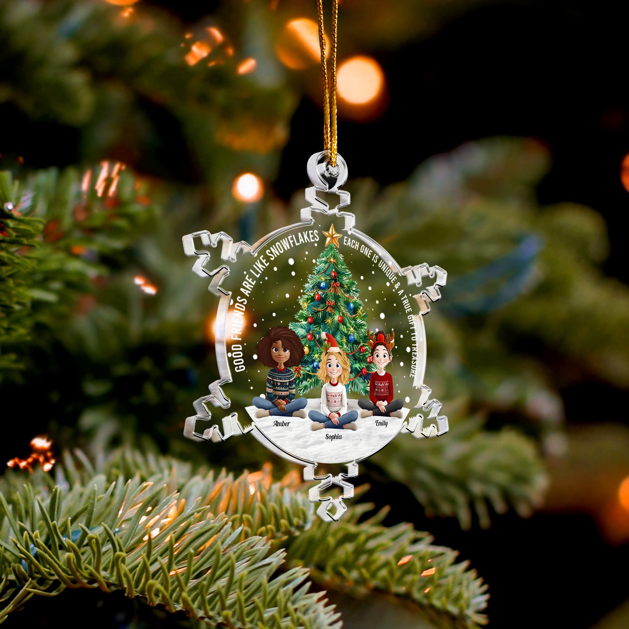 Good Friends Are Like Snowflakes - Personalized Acrylic Ornament