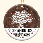 Grandkids Make Life Grand - Personalized Ornament - Christmas Gift For Grandma