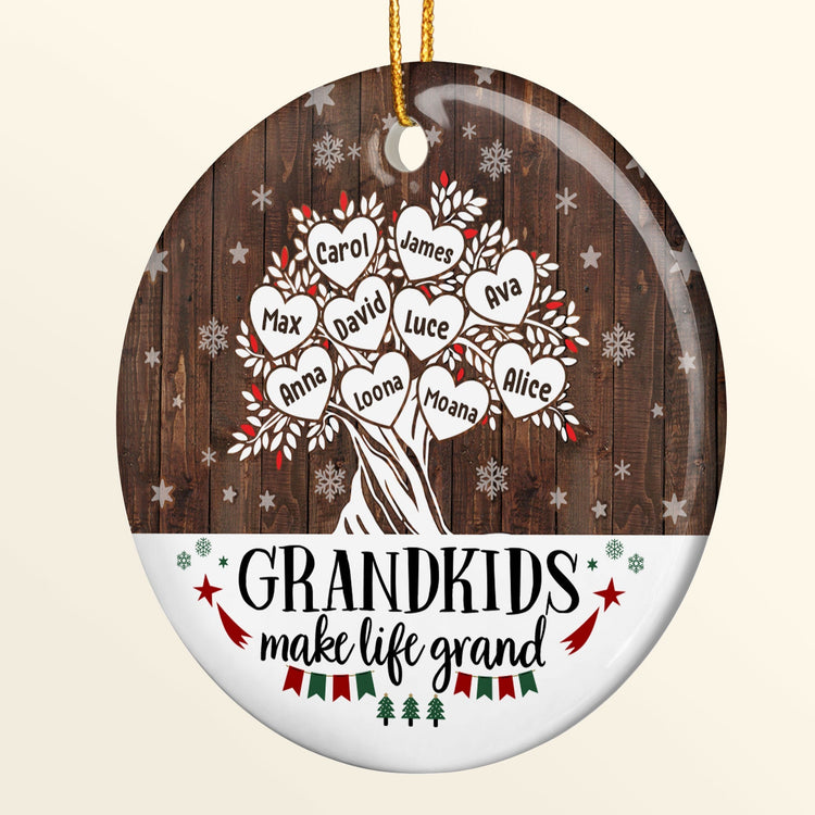Grandkids Make Life Grand - Personalized Ornament - Christmas Gift For Grandma