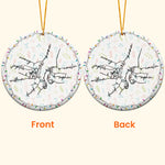 Grandma Hand Grandkids Name Christmas Light - Personalized Ceramic Ornament