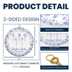 Grandma's Garden Toile De Jouy Custom Birth Flower Grandkids Names - Personalized Ceramic Ornament