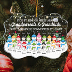 Grandparents & Grandkids - Always Be Connected By Heart - Personalized Acrylic Ornament